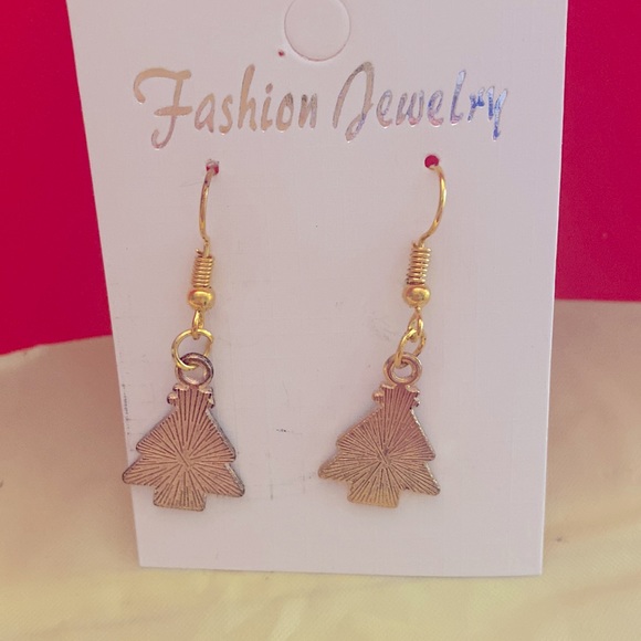 Christmas Tree Dangle Earrrings - Picture 3 of 5